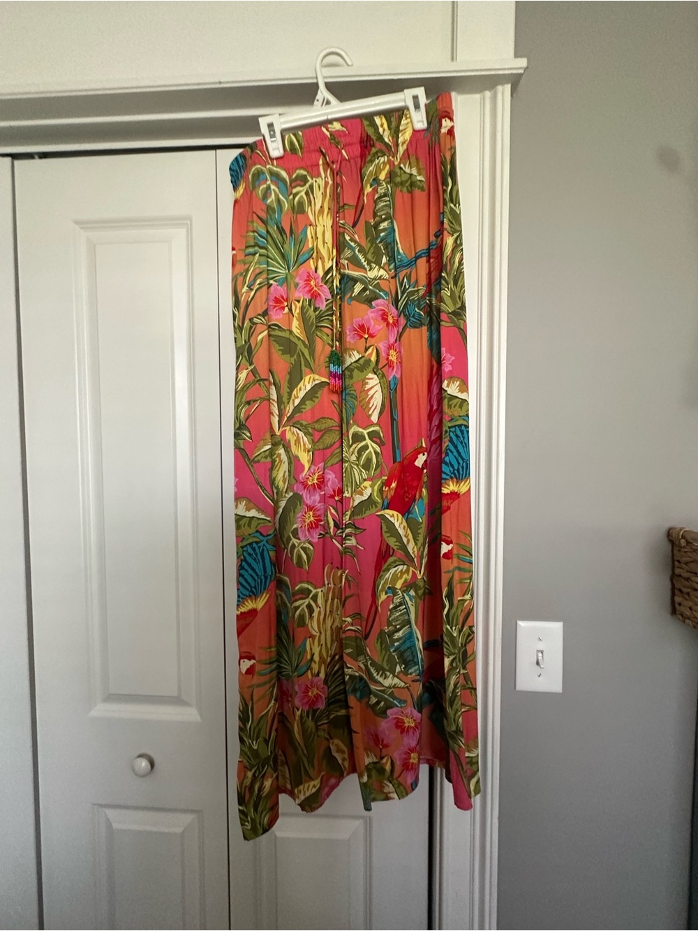 RACHEL Rachel Roy Coral Tropical Wide-Leg Pants